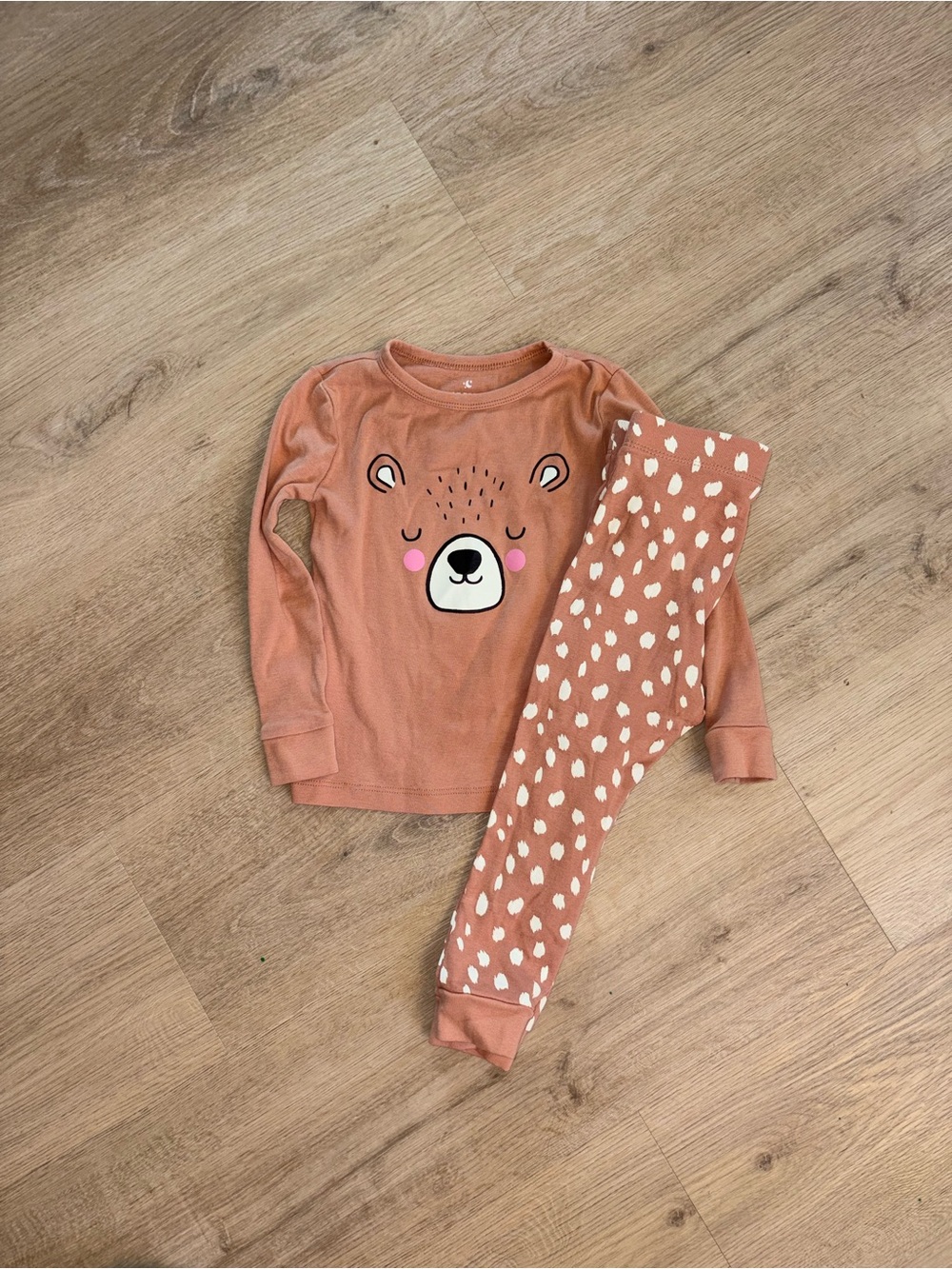 Joe Fresh Rust Bear Long Sleeve Pajama Set
